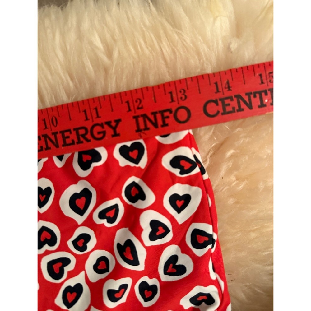 J Crew Hearts Woman Red/white Swimsuit 2 Piece Bikini Set Printed Hearts Medium - Picture 10 of 12
